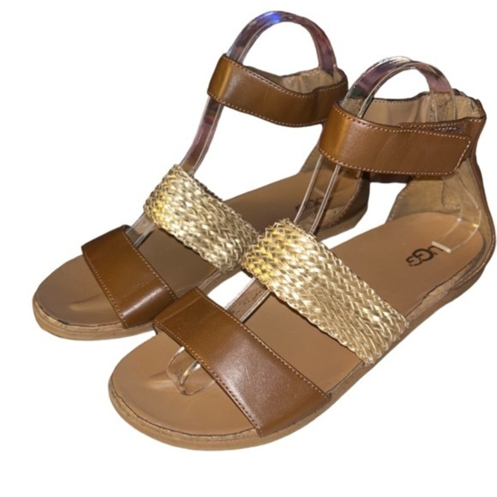 UGG Marabel Metallic Sandal Gold n Brown size 5 BG 7 WM